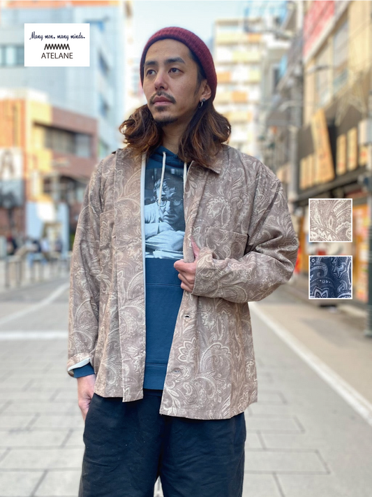 プリントコーデュロイCPOシャツジャケット