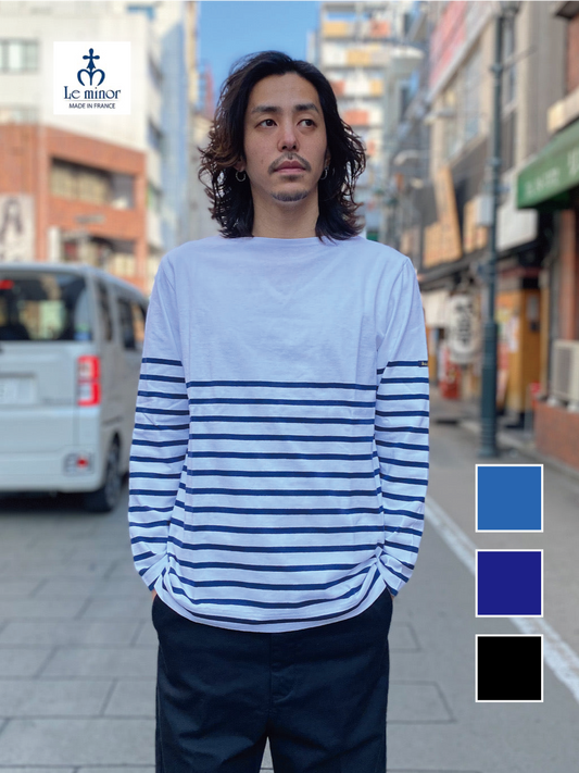 パネルボーダーバスクシャツ