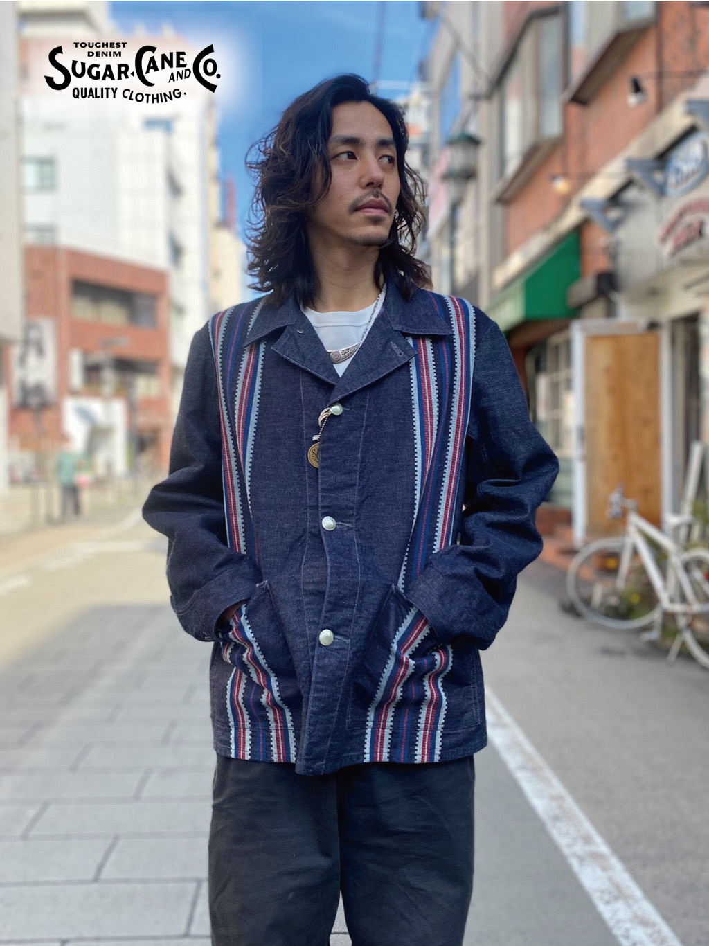 Native American Denim Jacquard Work Jacket