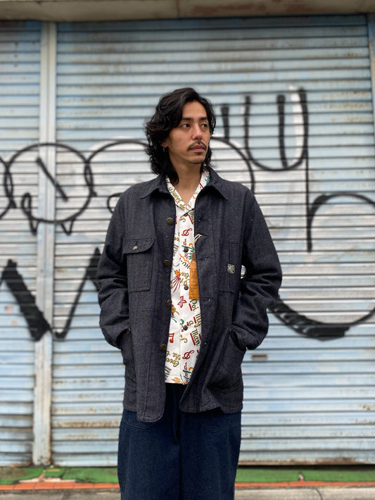 12oz. Indigo Cotton Tweed Work Coat