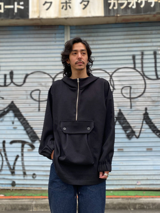 LANATEC® (ラナテック) LEI ( レイ) ポリエステル ウールライク カルゼ ビッグポケット アノラックパーカー