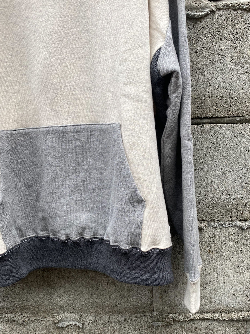 USA cotton crazy pattern wide p/o hoodie