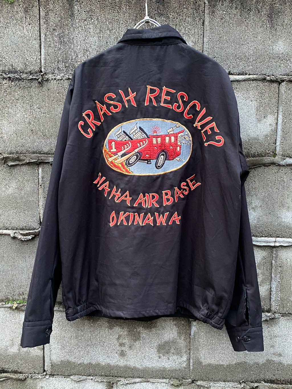 Late 1950s Style Cotton Okinawa Jumper “CRASH RESCUE ? NAHA AIRBASE OKINAWA”