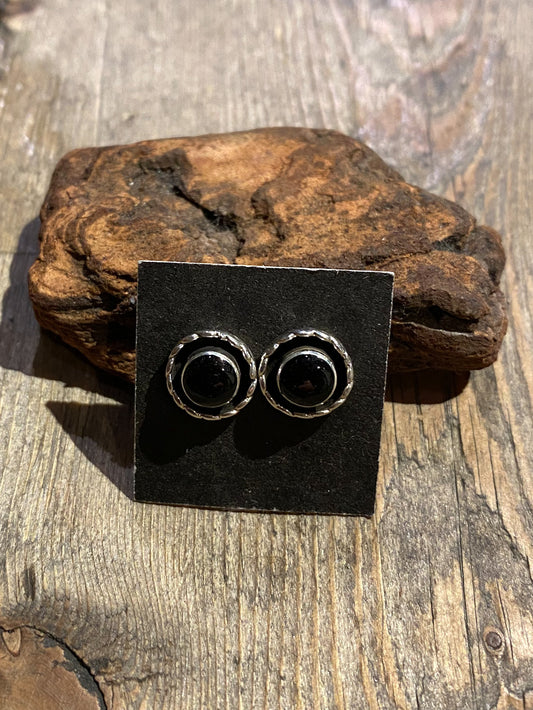 NAVAJO ナバホ サークルオニキスピアス