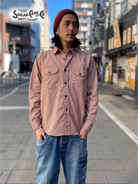 6oz. Hound Tooth Print WORK SHIRT