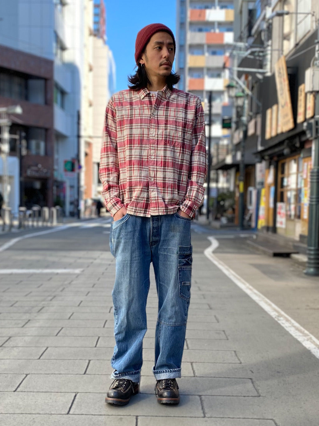 India Ikat Madras Check Button Down Shirt