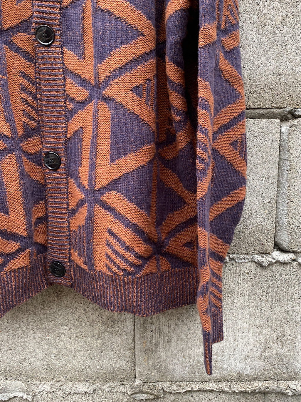 Jacquard knit cardigan