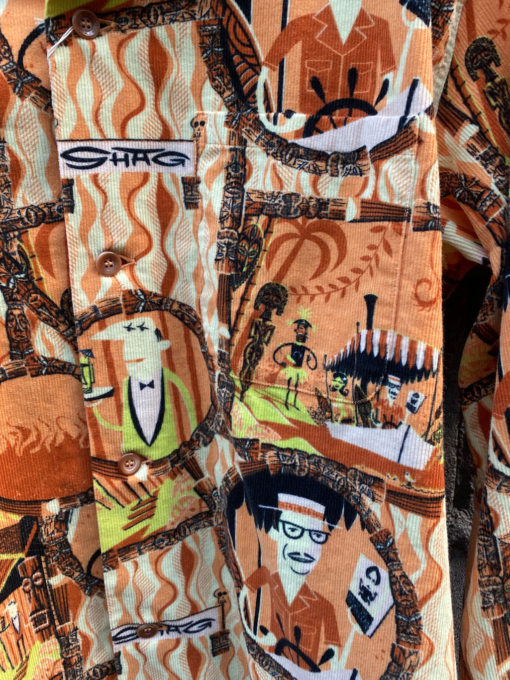 SUN SURF×SHAG Long Sleeve Op Cotton Corduroy "POLYNESIAN CRUISE"