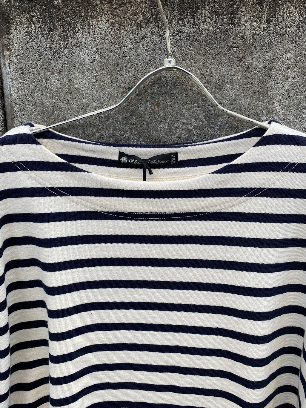 Basque10オンス(バスク天竺)フレンチボーダー ボートネック BOX Tee