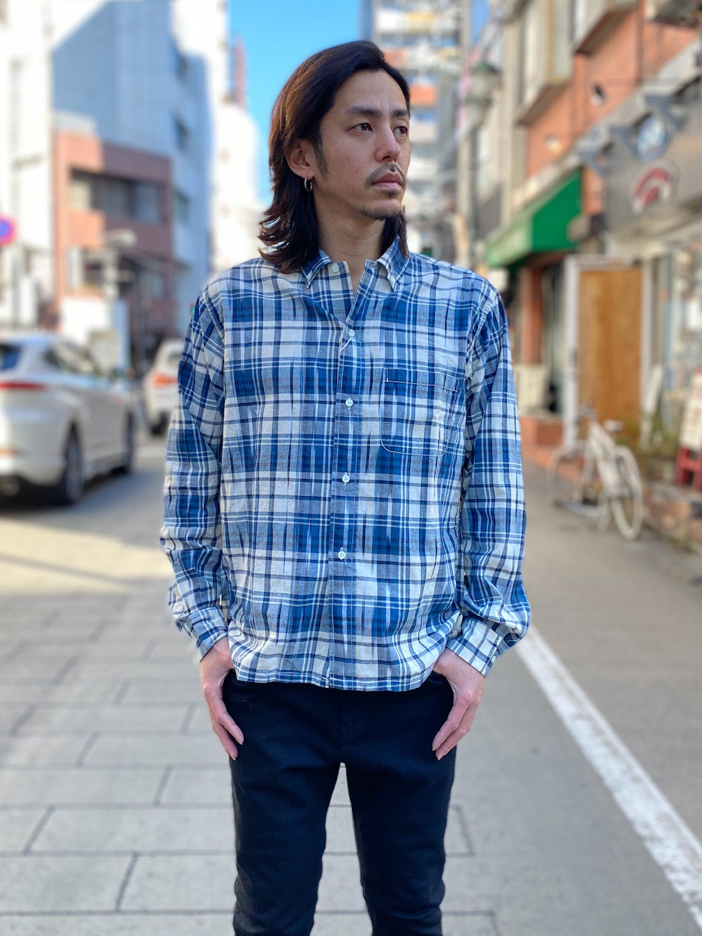 India Ikat Madras Check Button Down Shirt