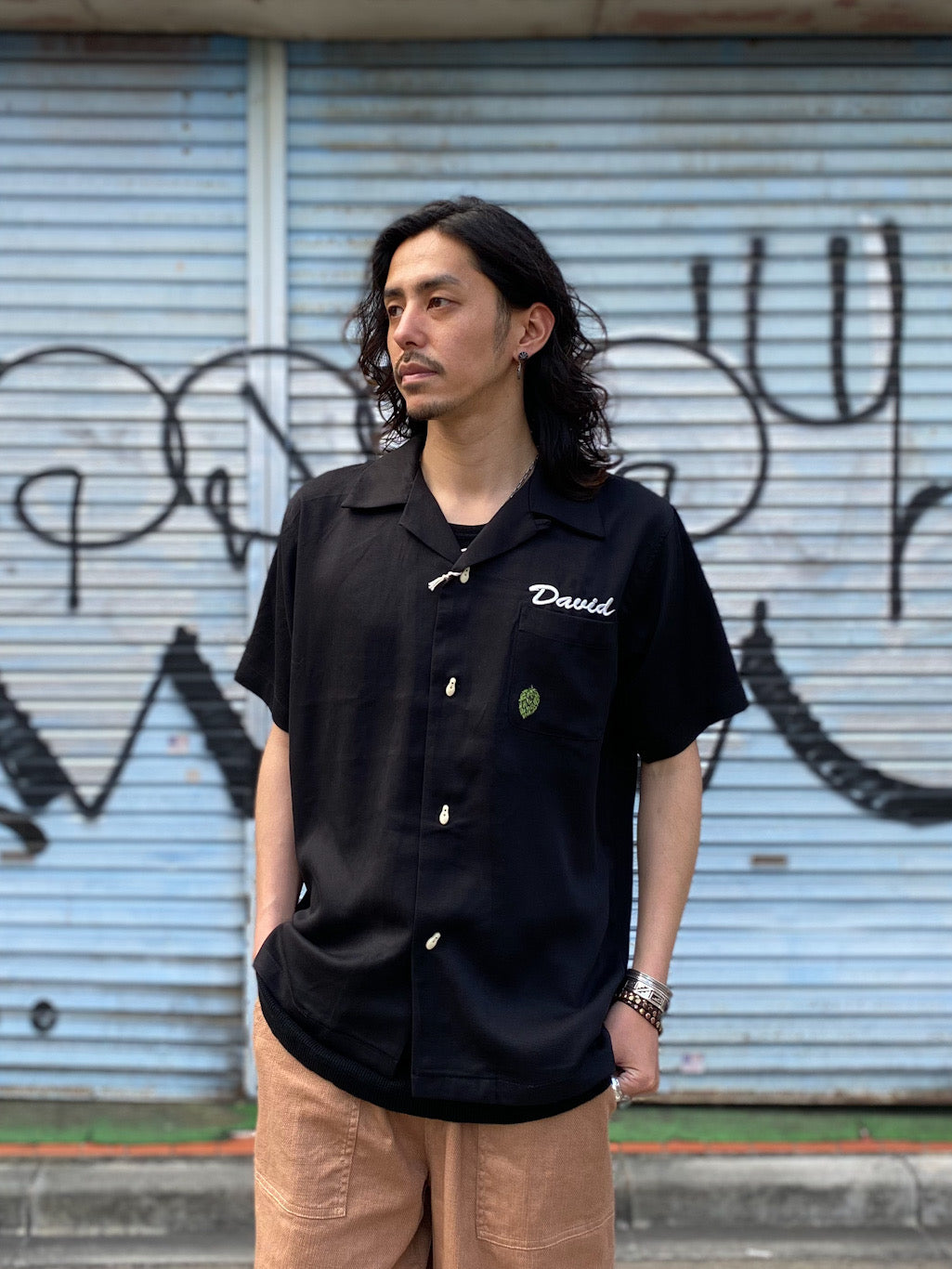 HOUSTON BOWLING SHIRT (BEER)｜UTSURA