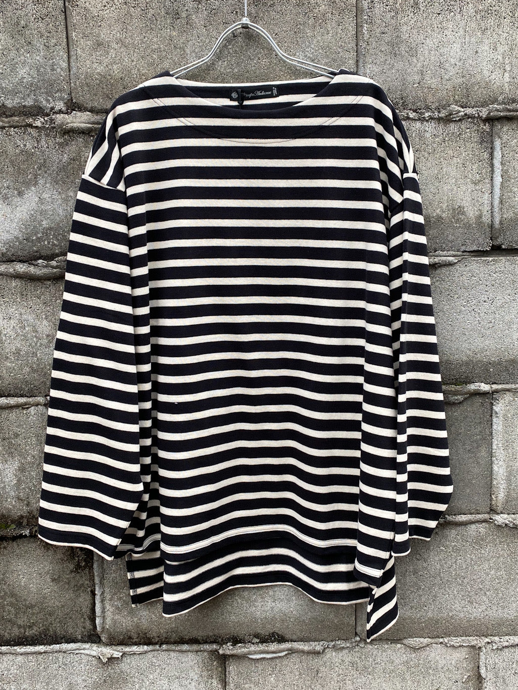 Basque10オンス(バスク天竺)フレンチボーダー ボートネック BOX Tee