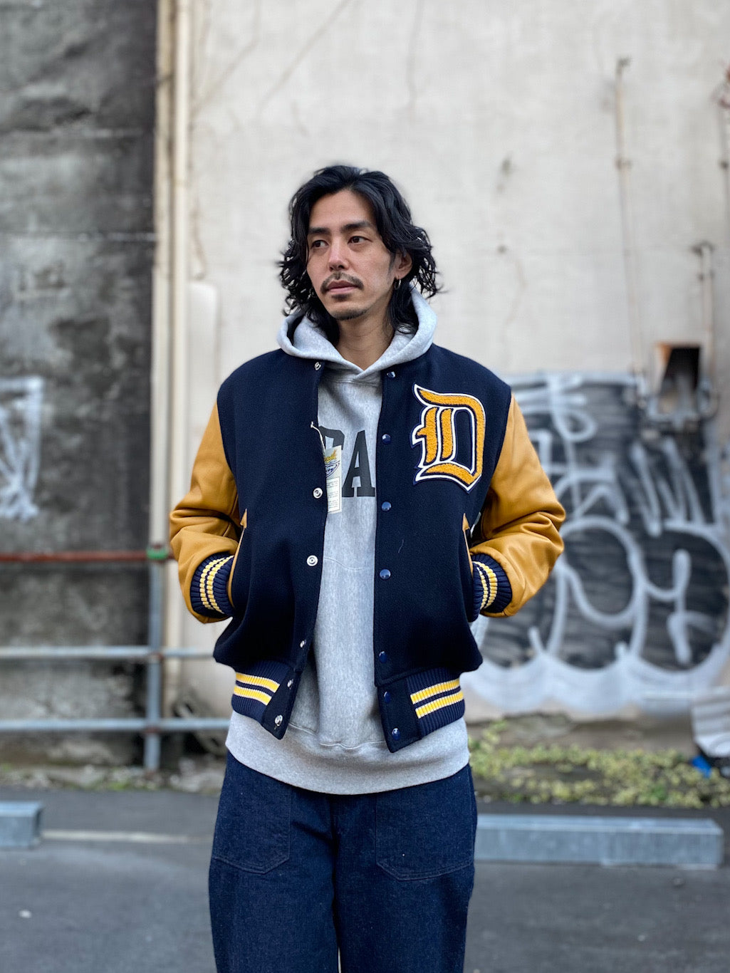 WOOLMELTONAWAStyle Eyes WOOL MELTON AWARD JACKET - スタジャン