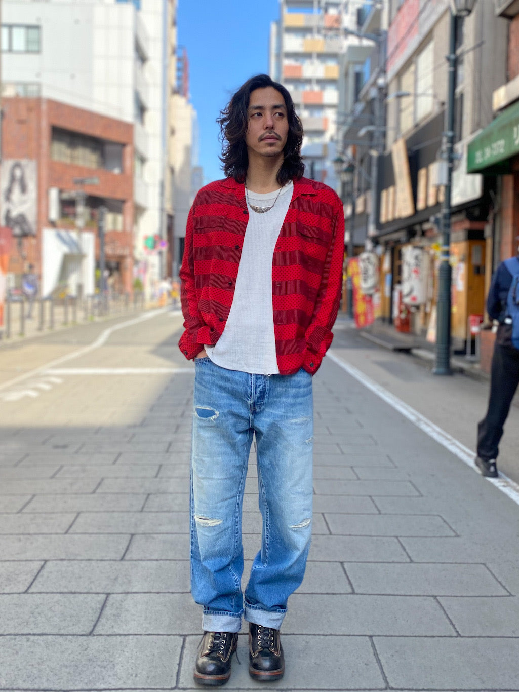 High Density Rayon Open Shirt “STRIPES”