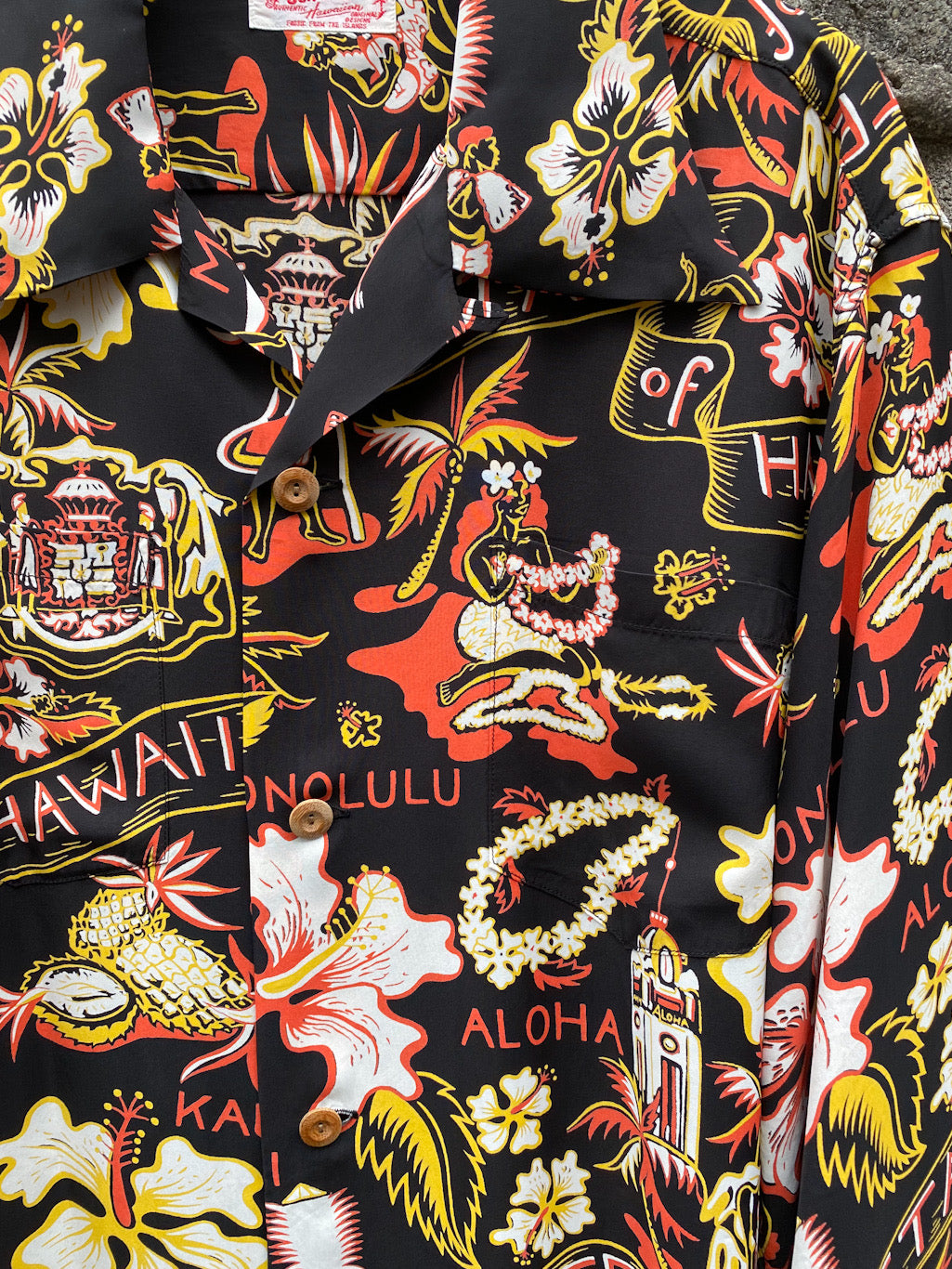 Rayon Hawaiian Shirt “STATE OF HAWAII”