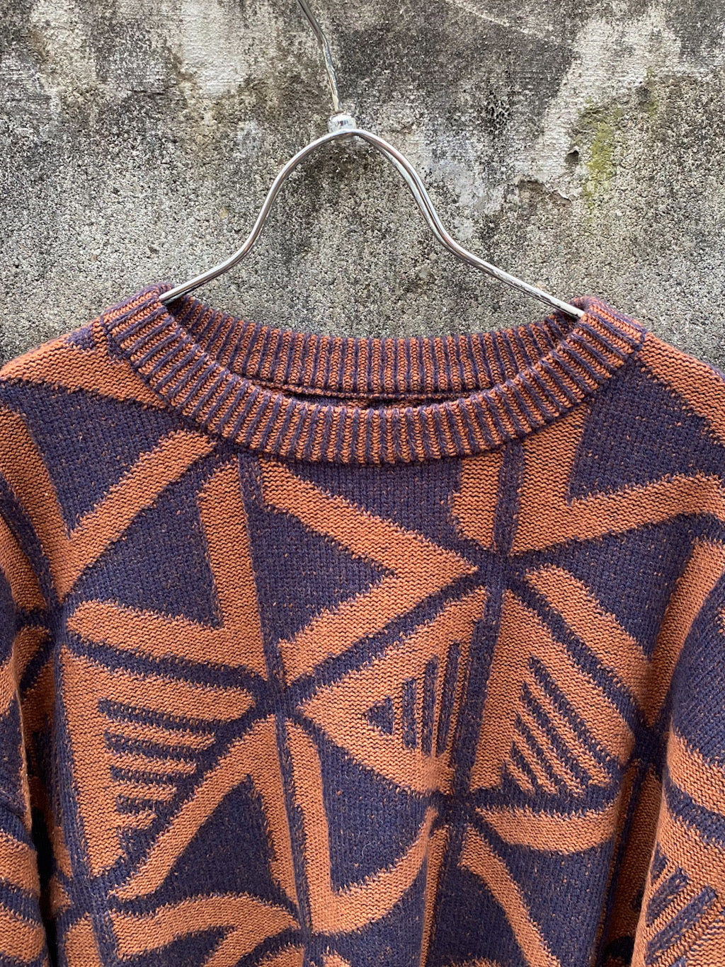Jacquard knit crewる
