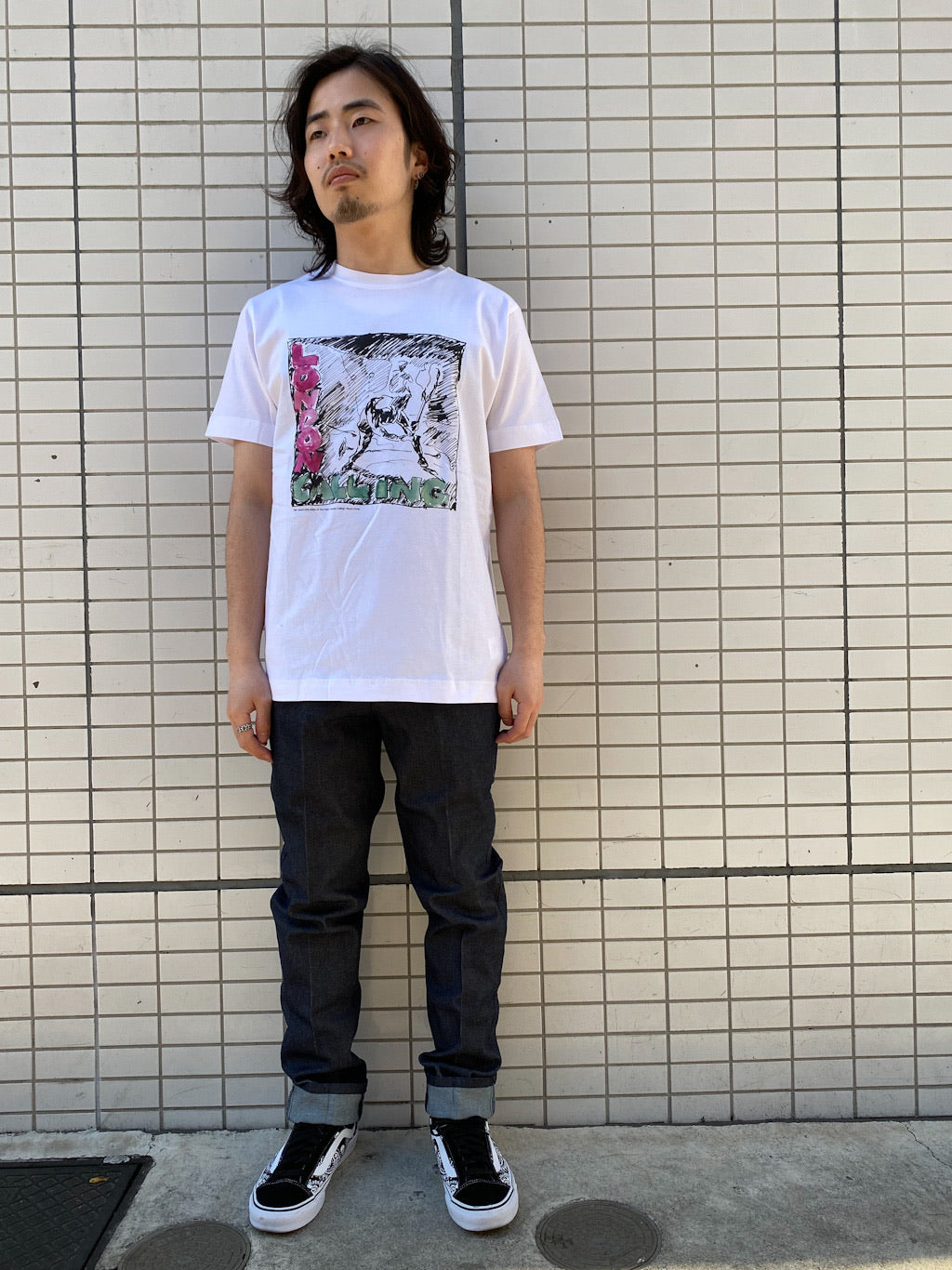 ロンドンコーリングプリントTシャツ White