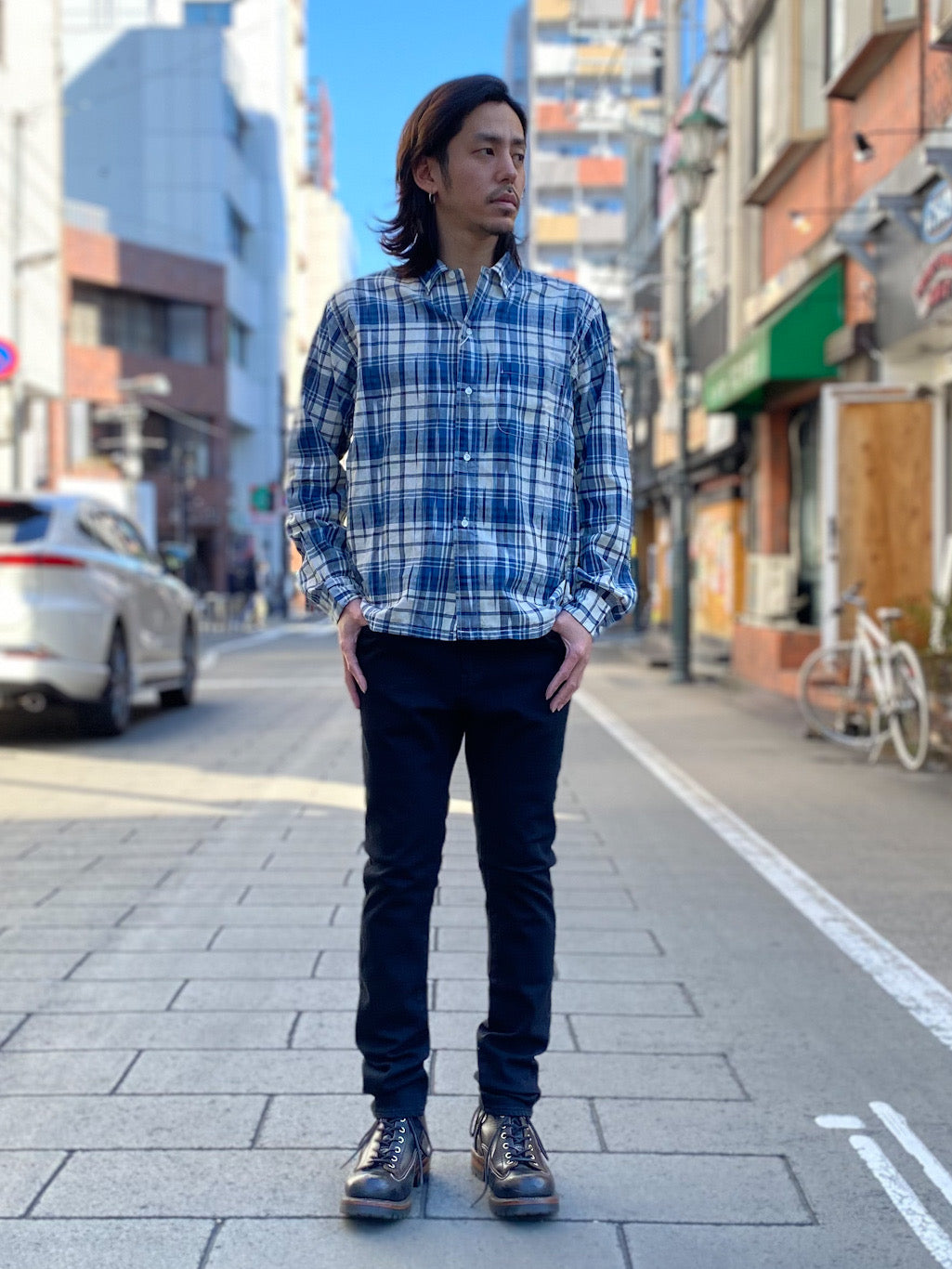 India Ikat Madras Check Button Down Shirt