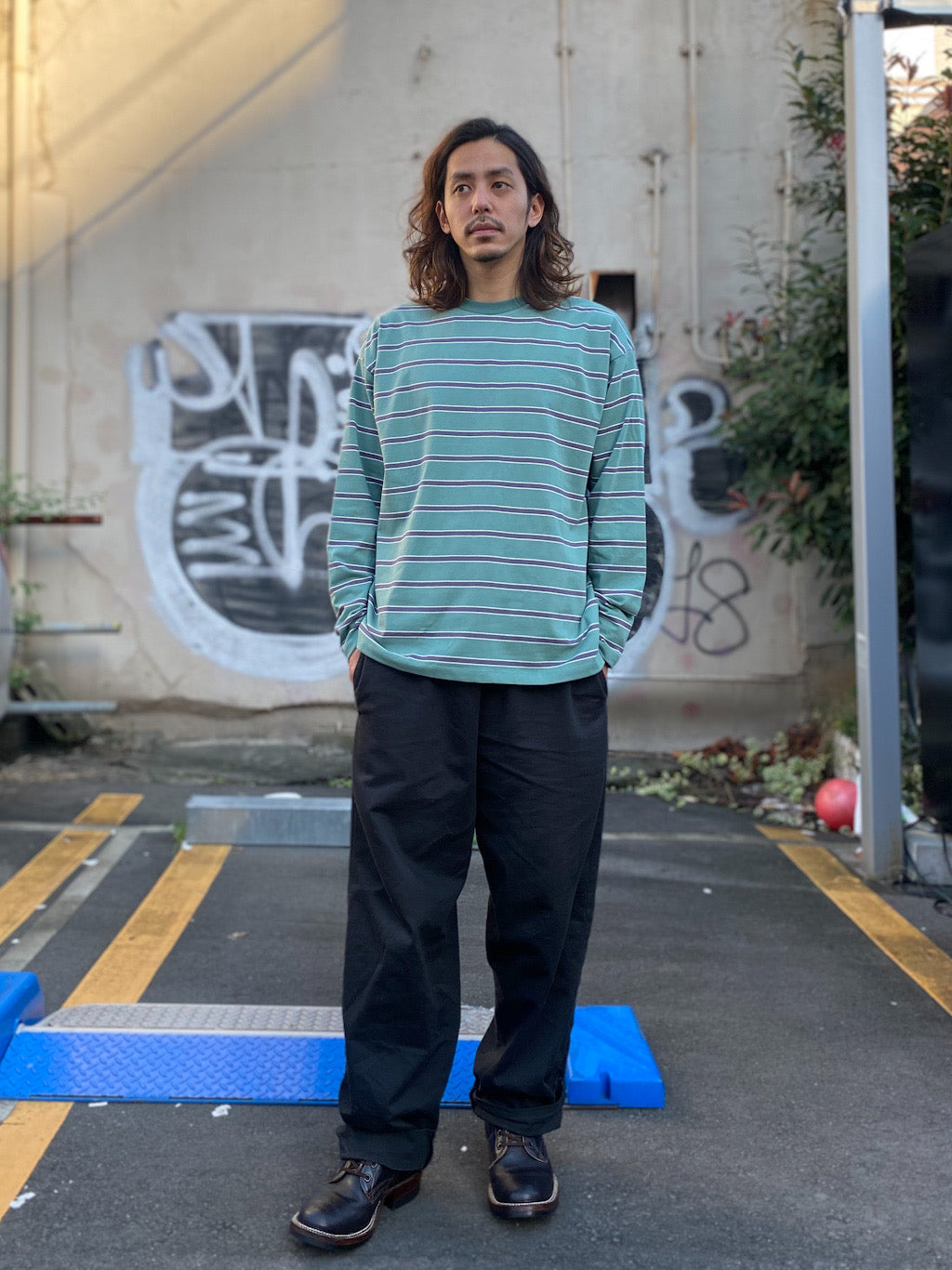 Multi Border L/S T-Shirt