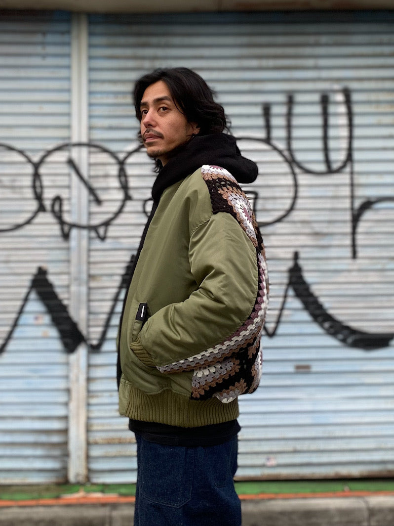 crochet knitting MA-1 ジャケット