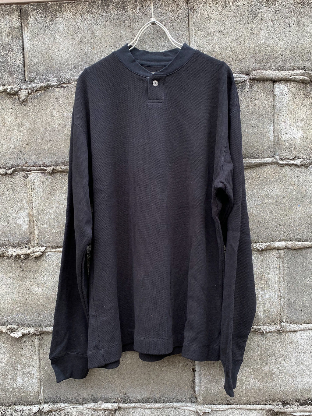 ワッフルヘンリーロングスリーブTシャツ