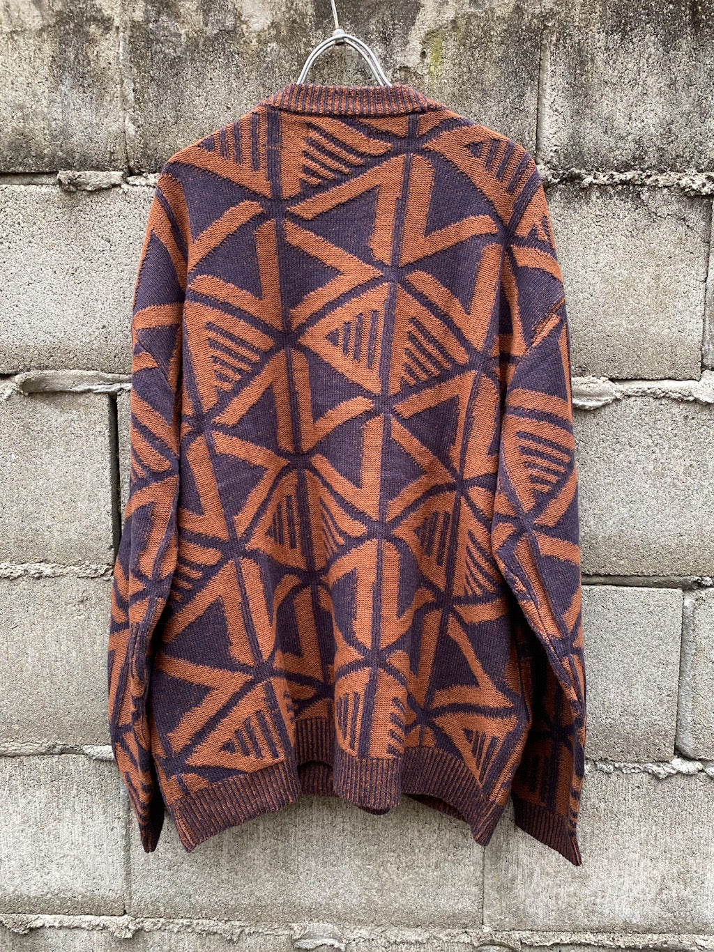 Jacquard knit cardigan
