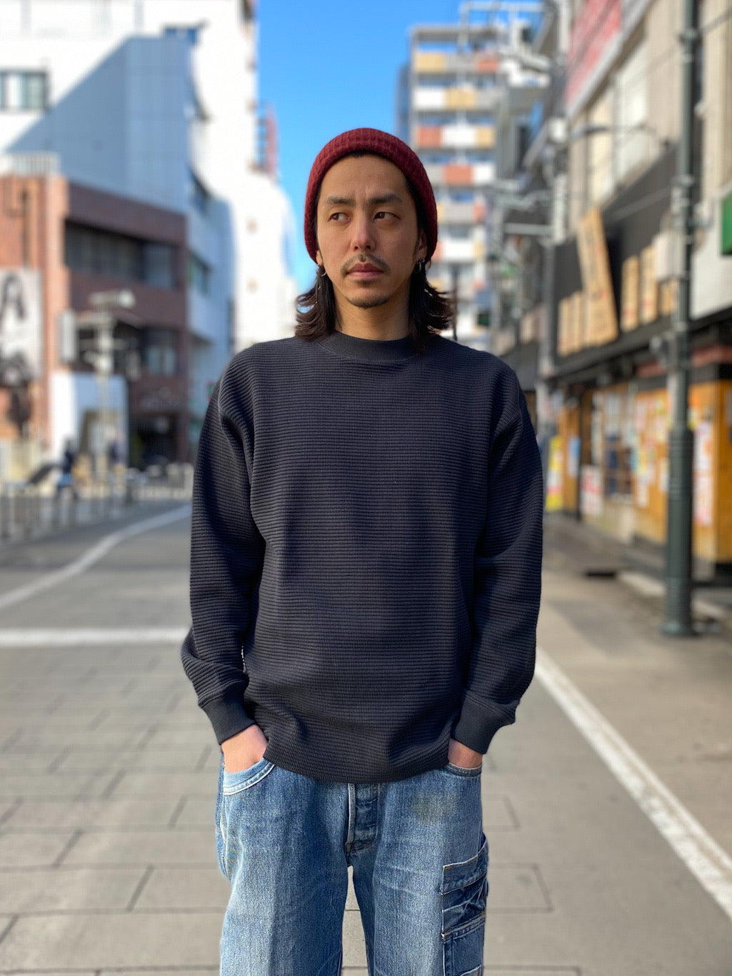 ワッフルロングスリーブTシャツ
