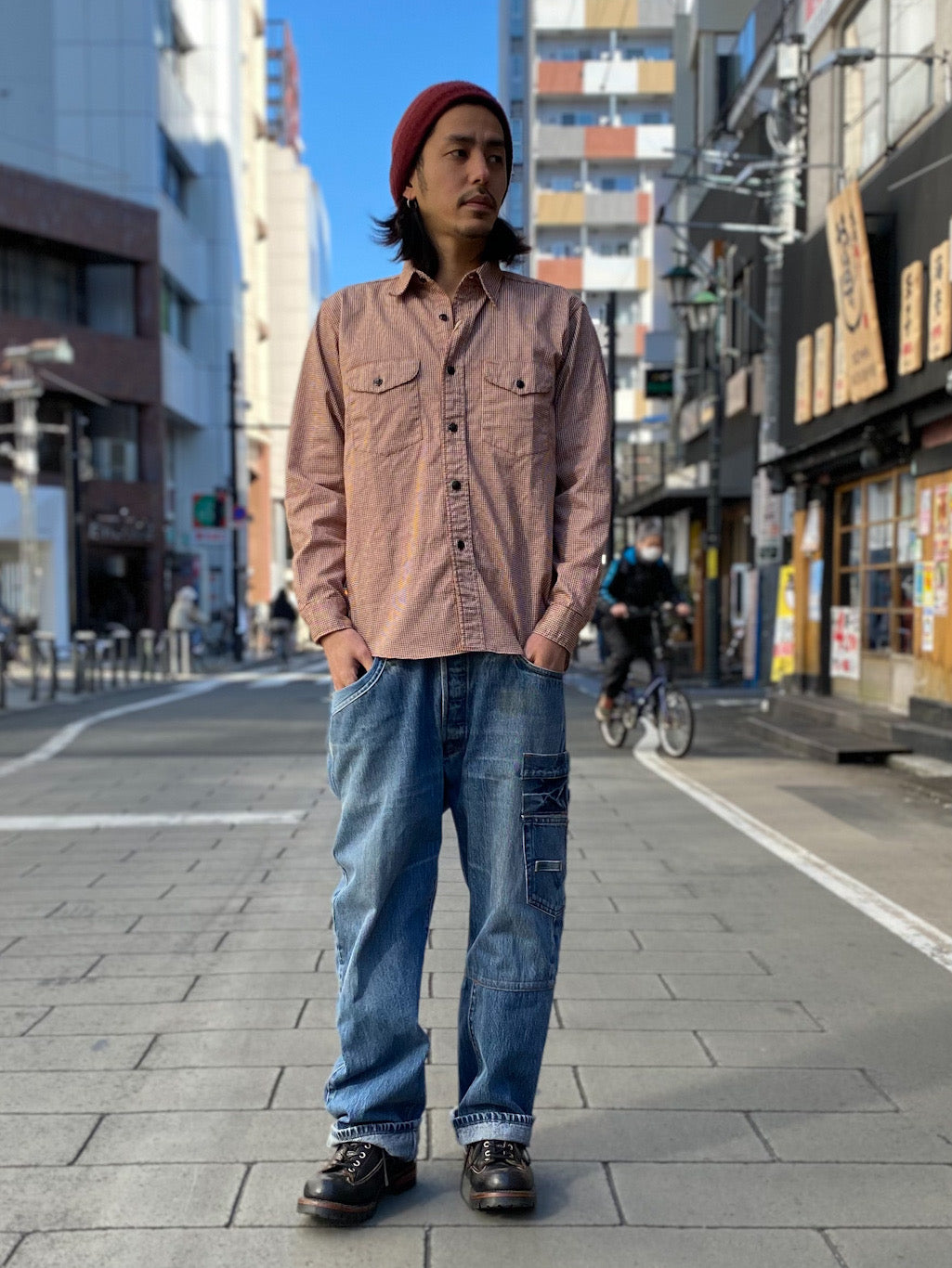 6oz. Hound Tooth Print WORK SHIRT