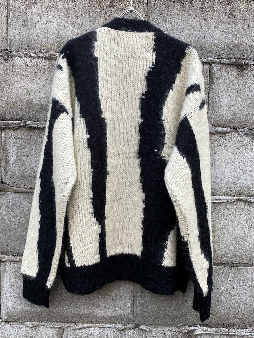 mohair mixed cardigan zebra