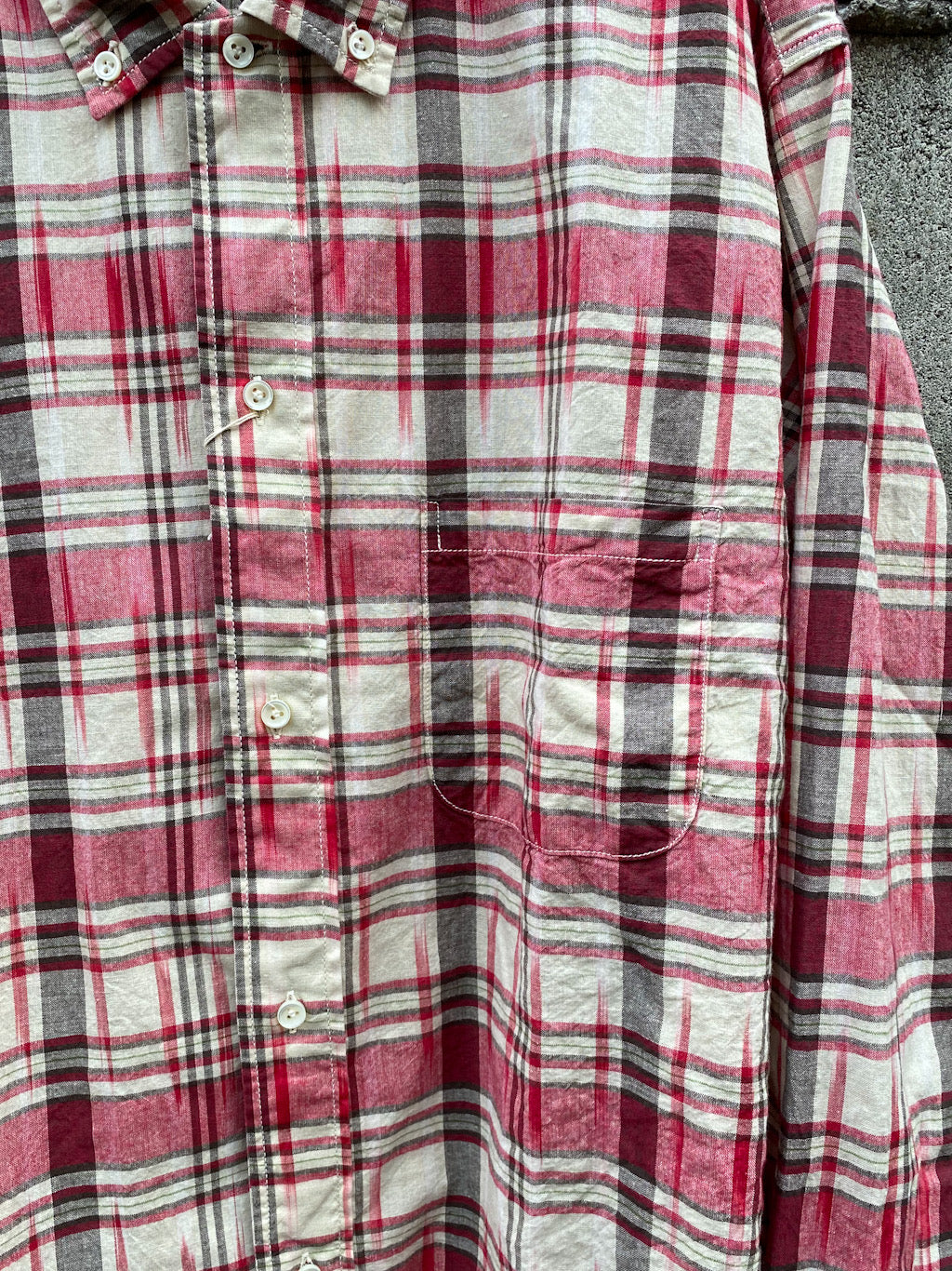 India Ikat Madras Check Button Down Shirt