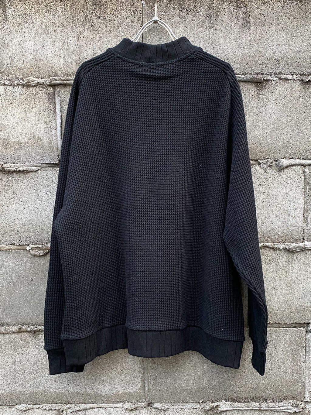 ビッグワッフル サドルショルダー モックネック XL ニットソー