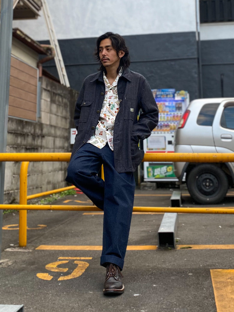 12oz. Indigo Cotton Tweed Work Coat