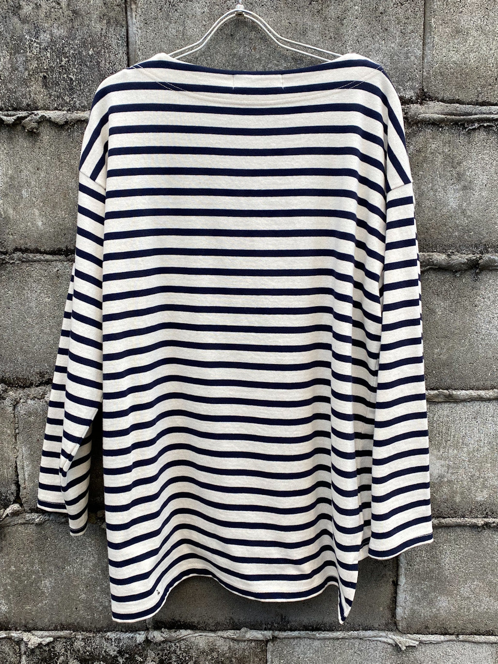 Basque10オンス(バスク天竺)フレンチボーダー ボートネック BOX Tee