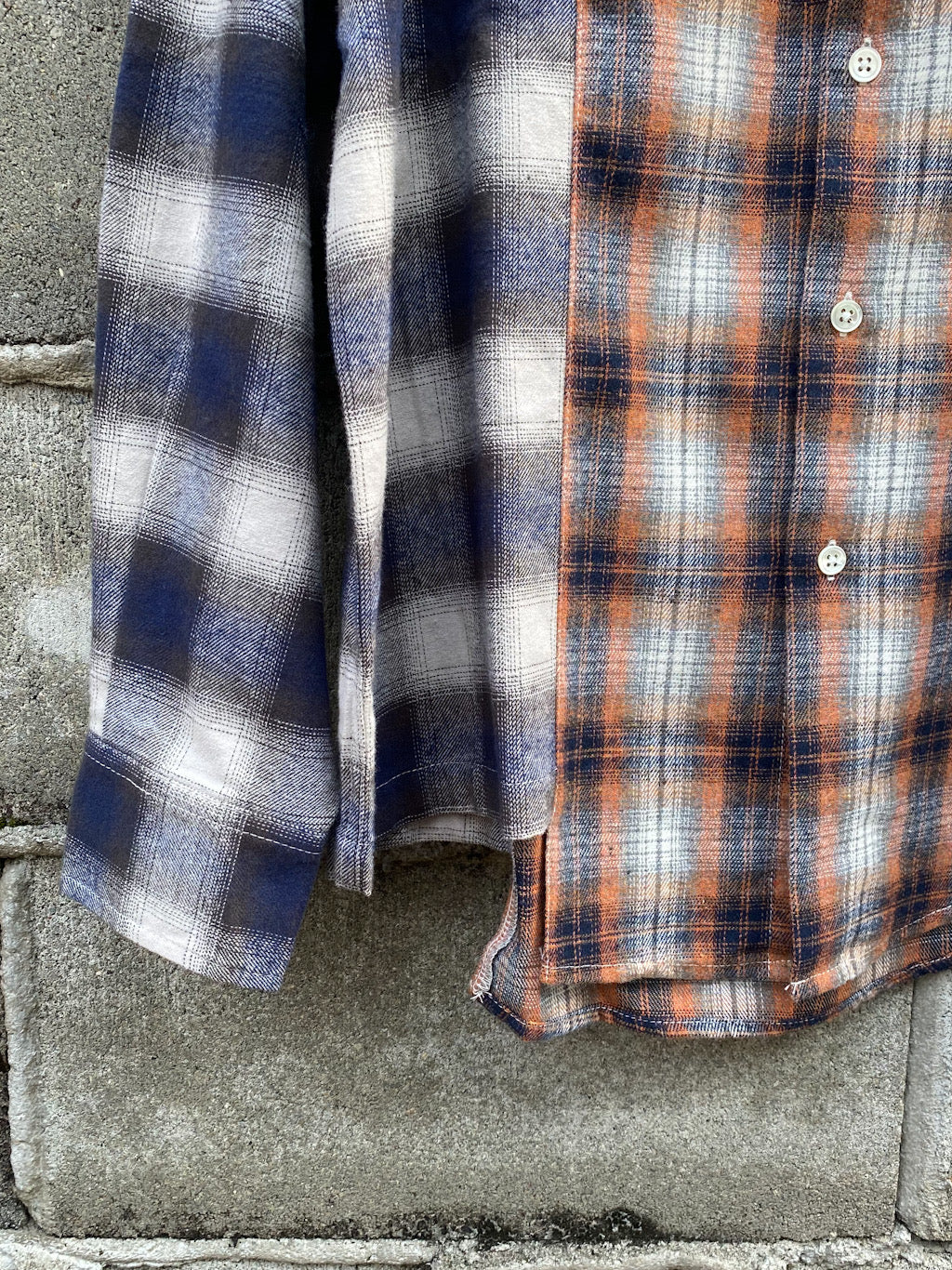 切り替えチェックシャツ