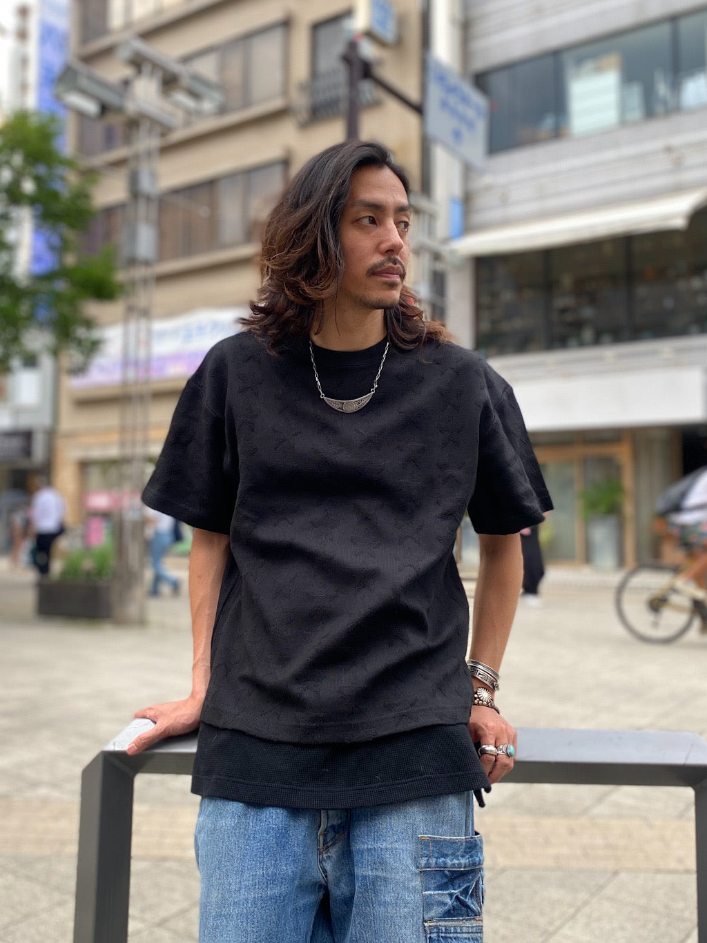 スタージャガード半袖Tシャツ