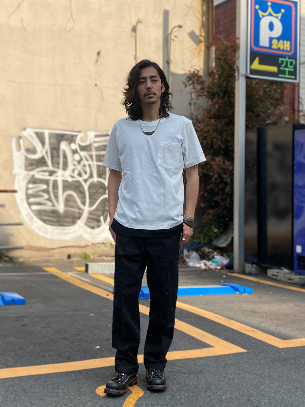 ポケット付きTシャツ MAHALO