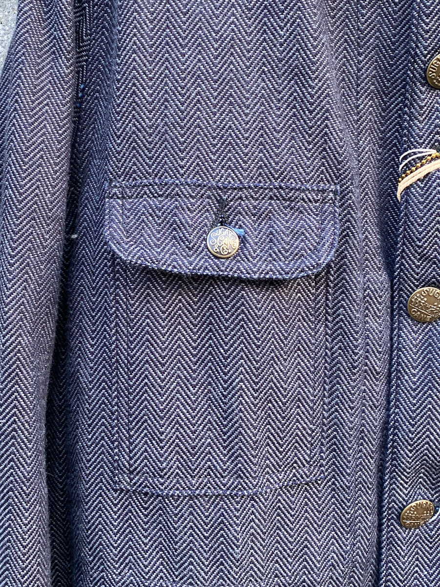 12oz. Indigo Cotton Tweed Work Coat