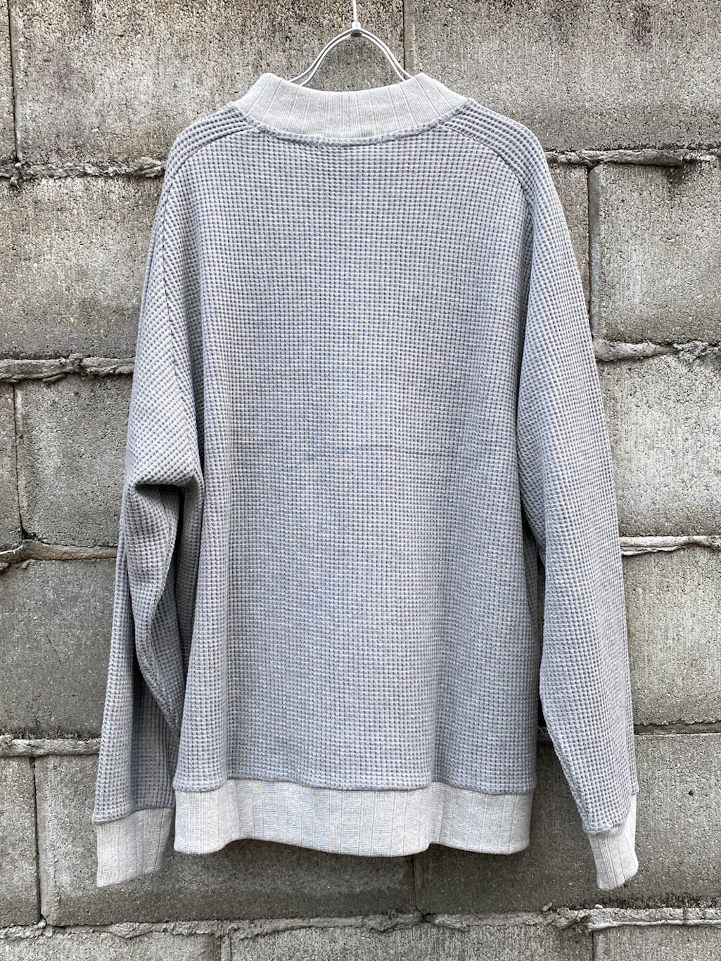 ビッグワッフル サドルショルダー モックネック XL ニットソー