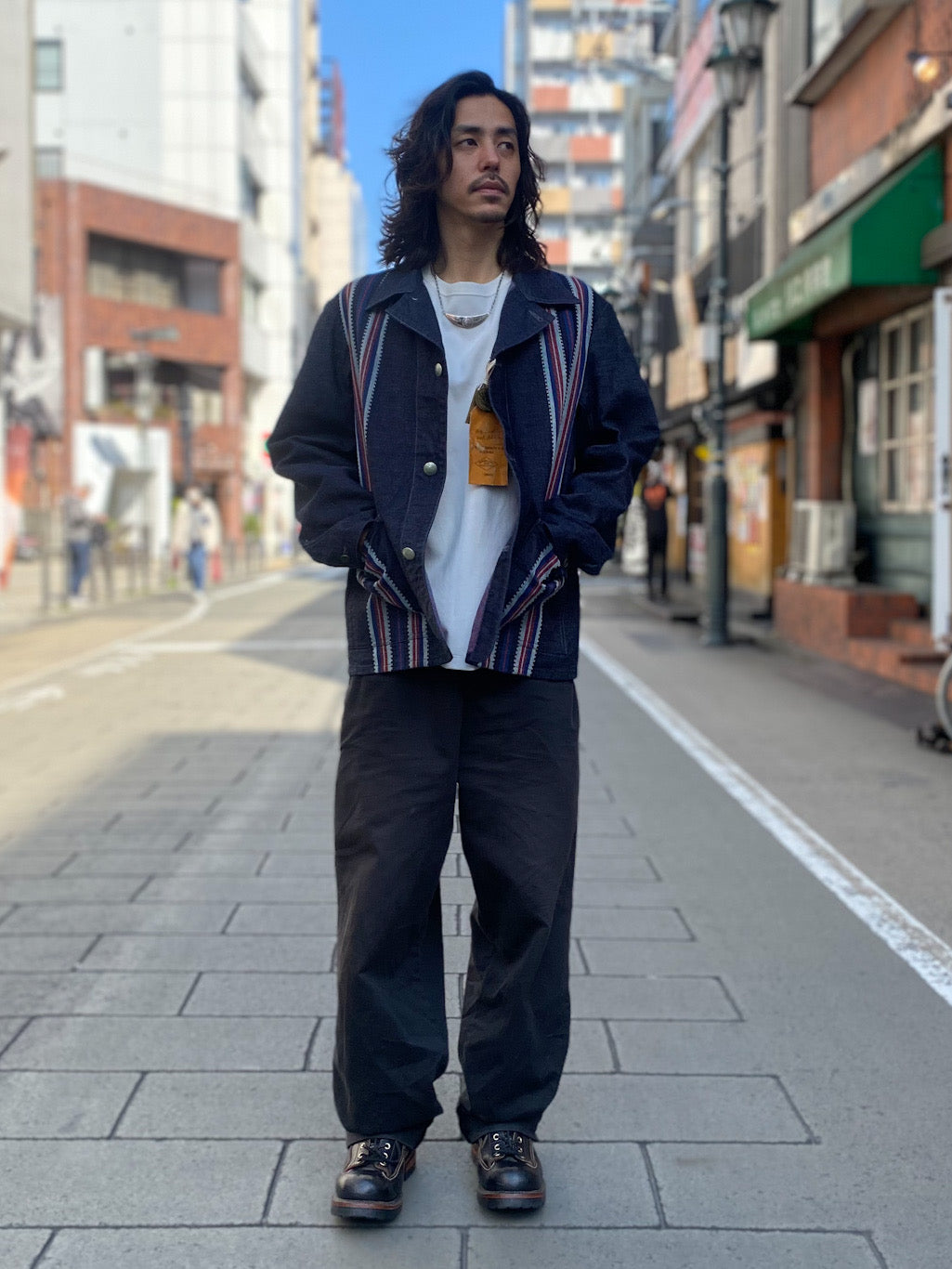 Native American Denim Jacquard Work Jacket