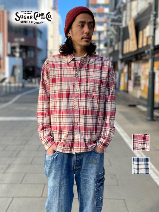 India Ikat Madras Check Button Down Shirt