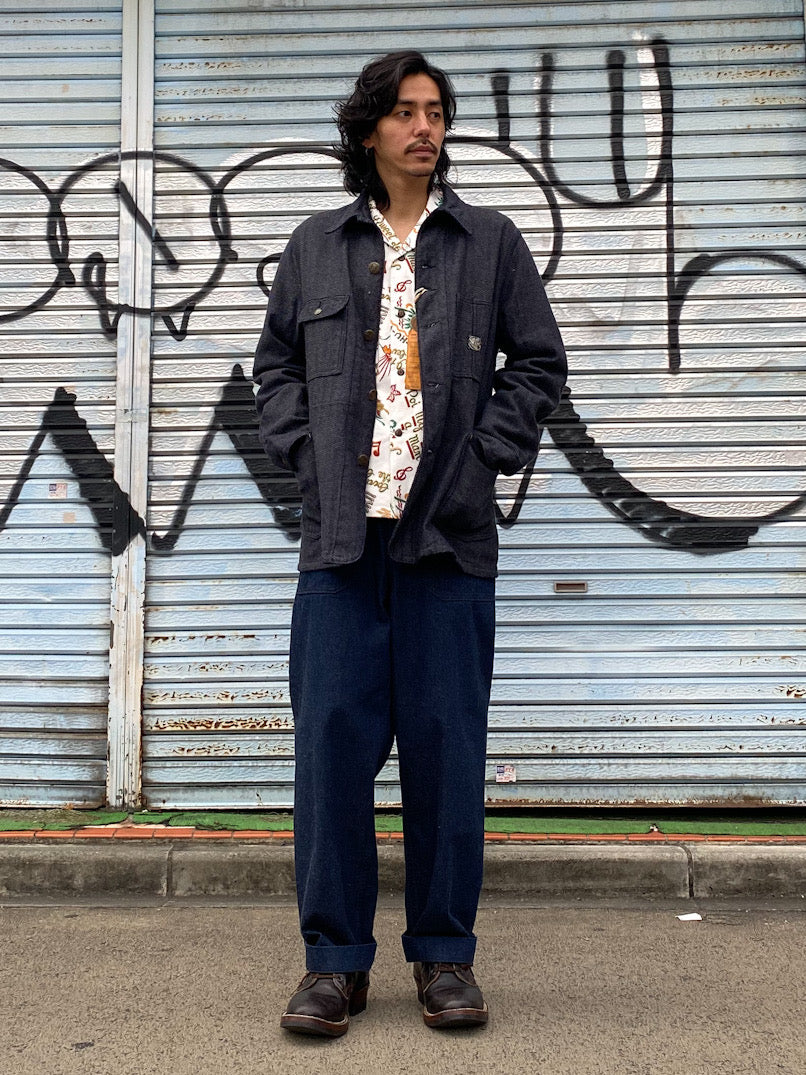12oz. Indigo Cotton Tweed Work Coat