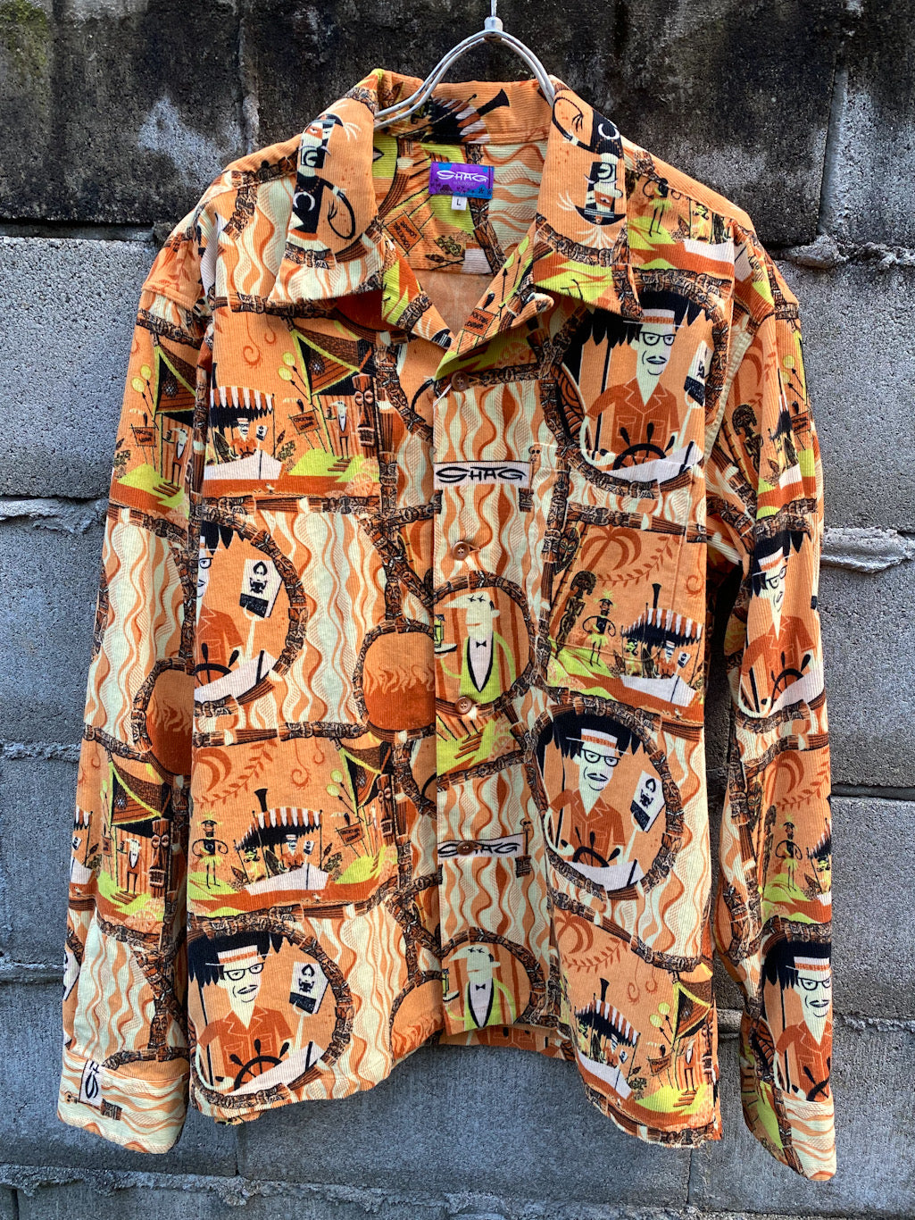 SUN SURF×SHAG Long Sleeve Op Cotton Corduroy "POLYNESIAN CRUISE"