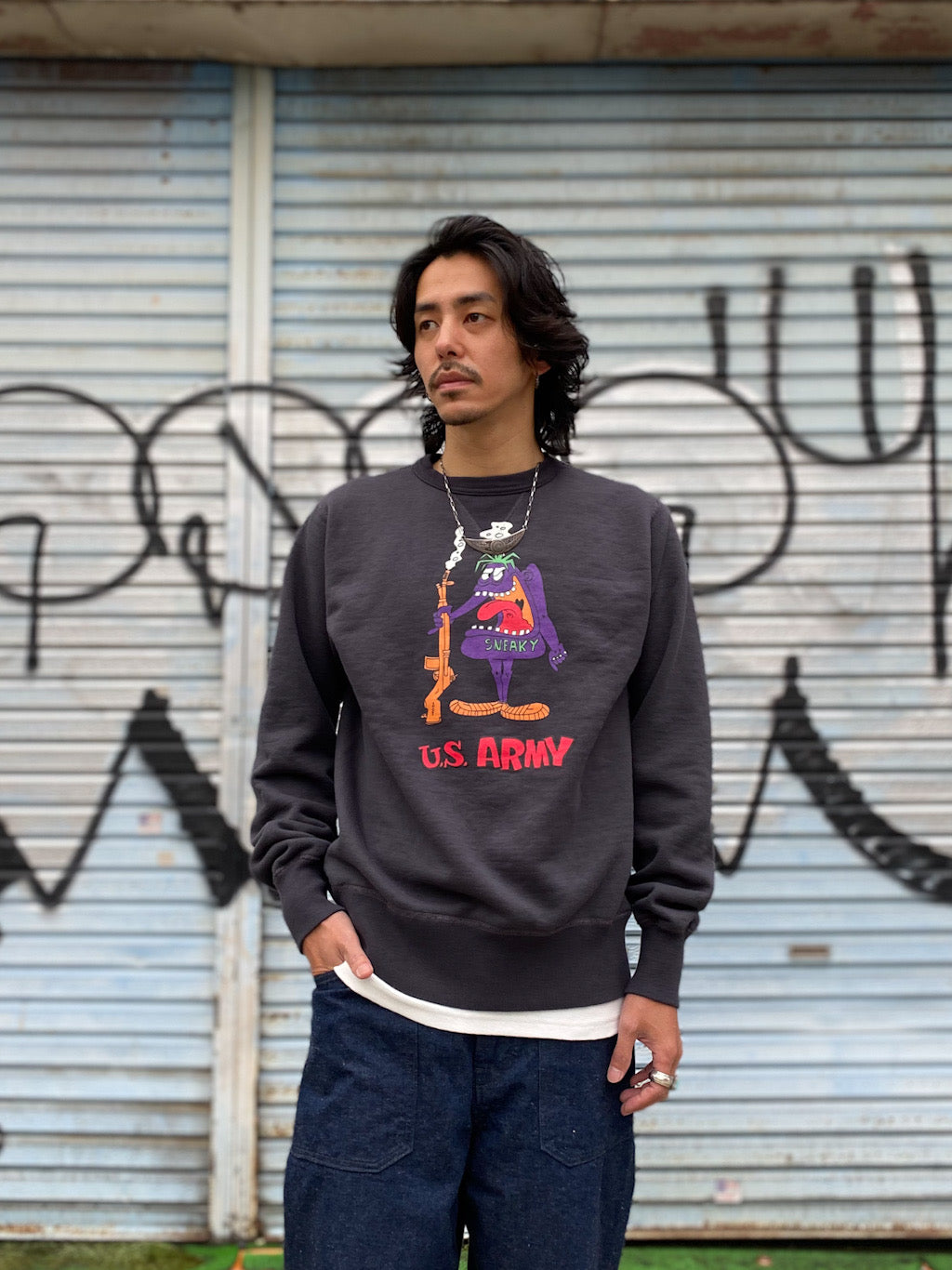 Set-In Crew Neck Sweat Shirts U.S.ARMY