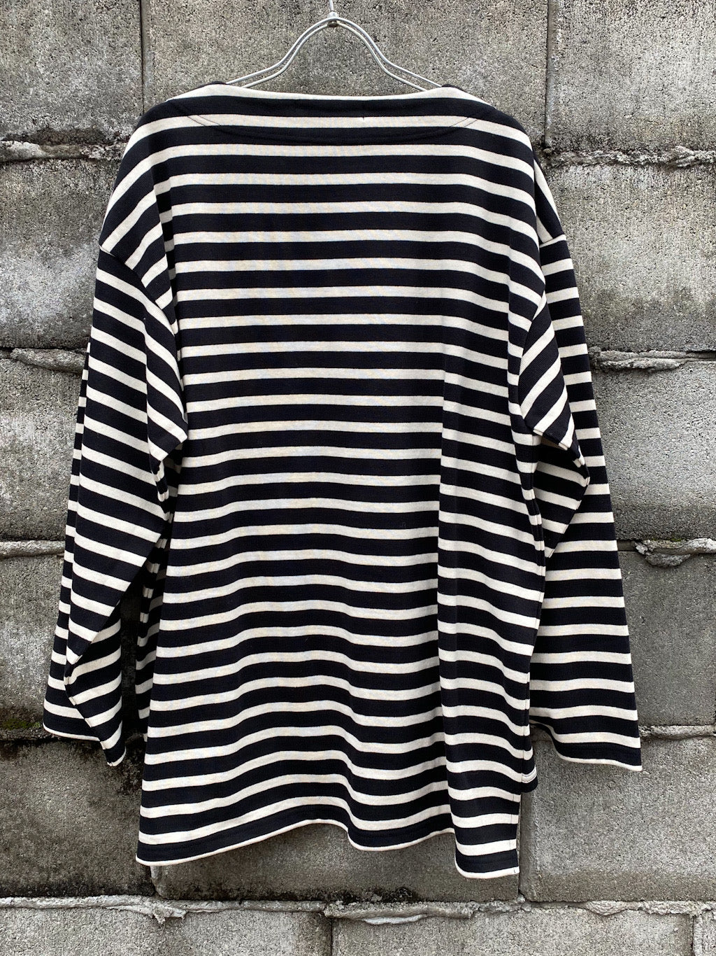 Basque10オンス(バスク天竺)フレンチボーダー ボートネック BOX Tee