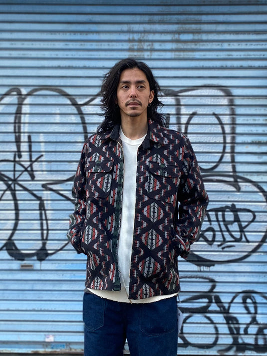 ネイティブアメリカン・コットンジャガードジップシャツジャケット