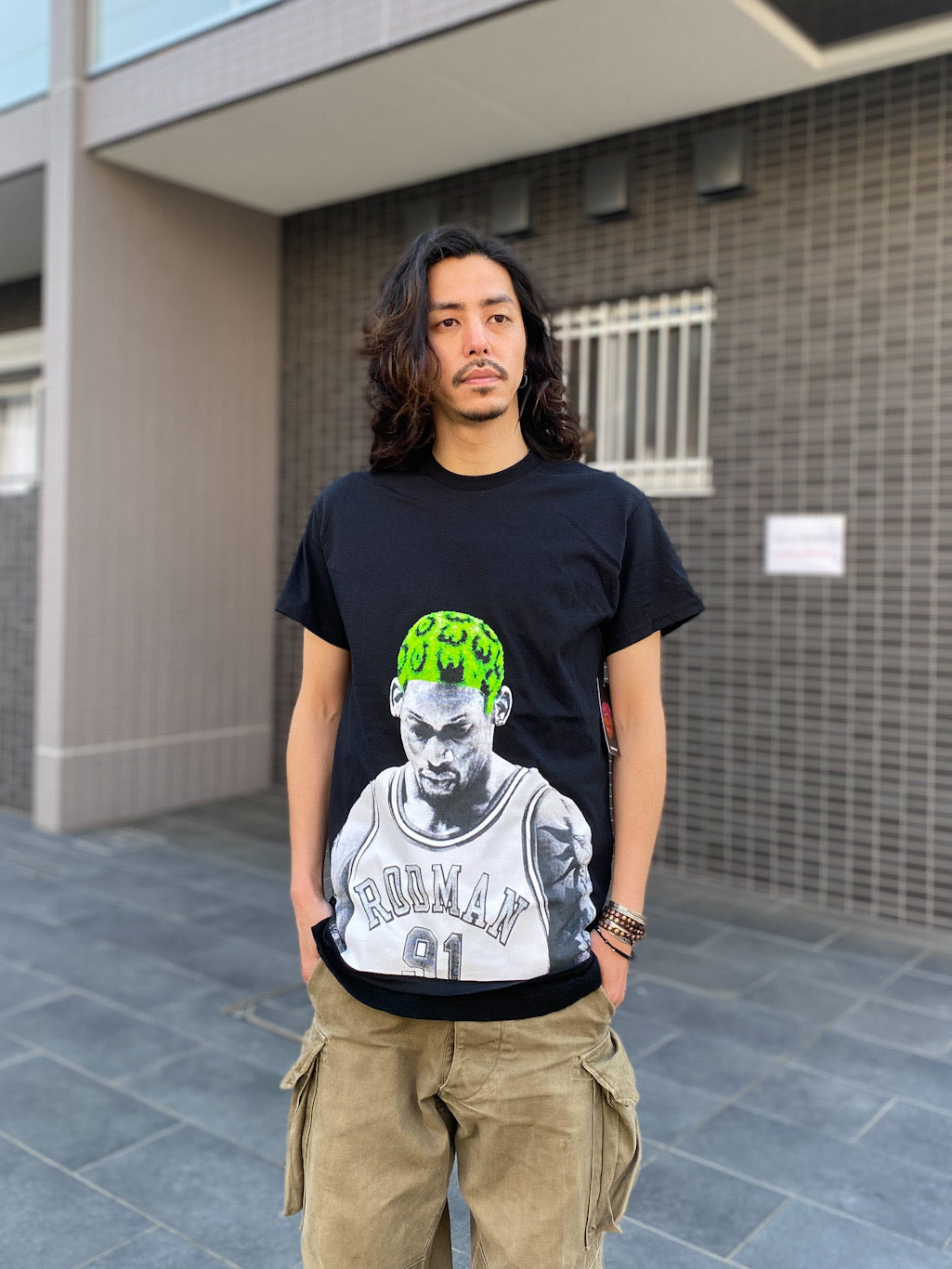 RODMAN BRAND HAIR GREEN TEE｜UTSURA