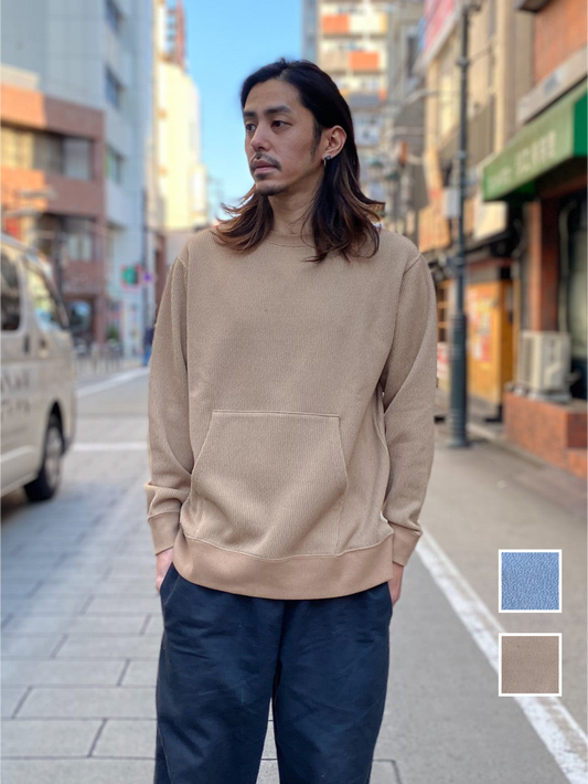 畦編み風スウェットクルー