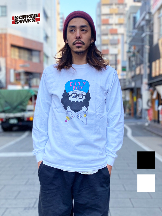 chi-bee ネルソンプリントロングスリーブTシャツ