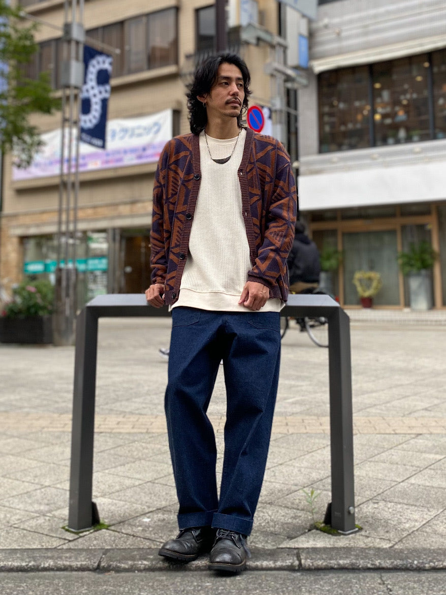Jacquard knit cardigan