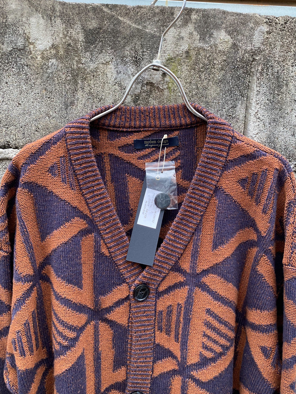 Jacquard knit cardigan